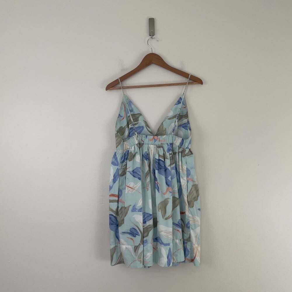 Abercrombie & Fitch Blue Abstract Babydoll A-Line Mini Dress Size Medium - Picture 2 of 6